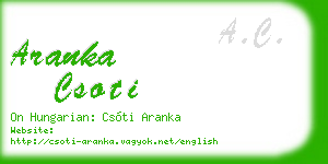 aranka csoti business card
