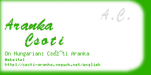 aranka csoti business card